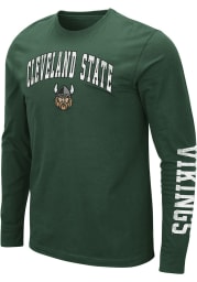 Colosseum Cleveland State Vikings Green Barkley Long Sleeve T Shirt