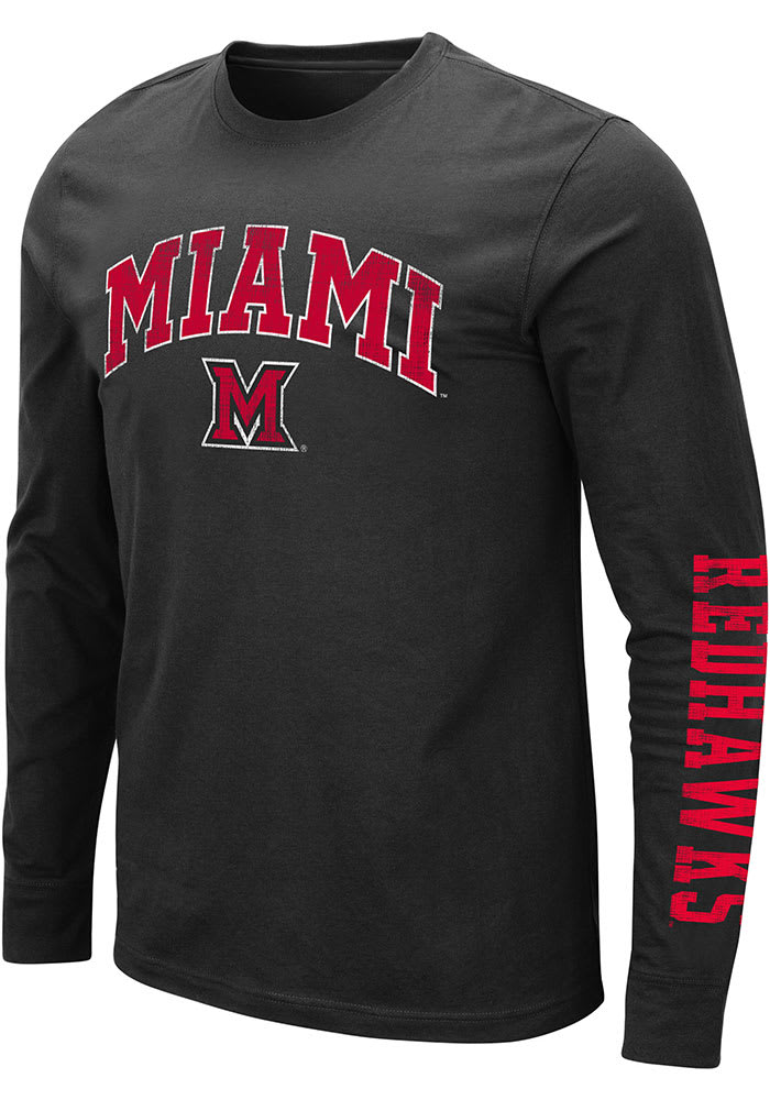 Colosseum Miami RedHawks Black Barkley Long Sleeve T Shirt