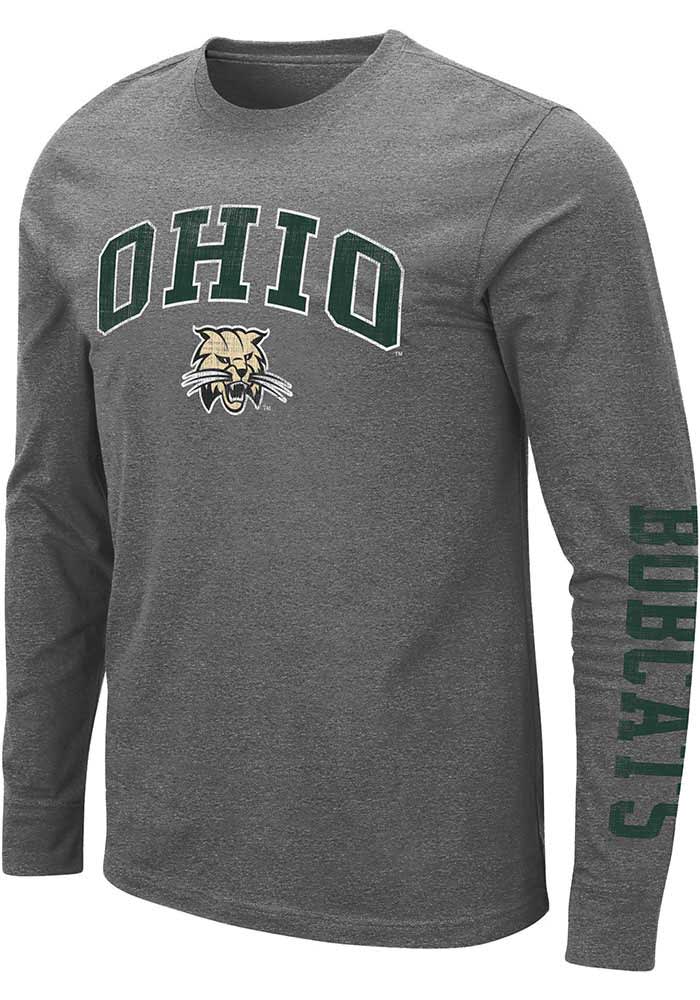 Colosseum Ohio Bobcats Charcoal Barkley Long Sleeve T Shirt