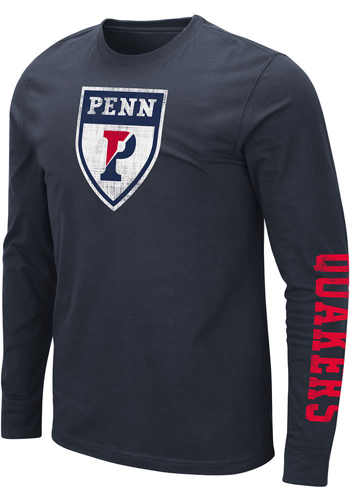 Colosseum Pennsylvania Quakers Navy Blue Barkley Long Sleeve T Shirt