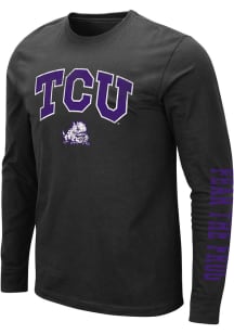 Colosseum TCU Horned Frogs Black Barkley Long Sleeve T Shirt