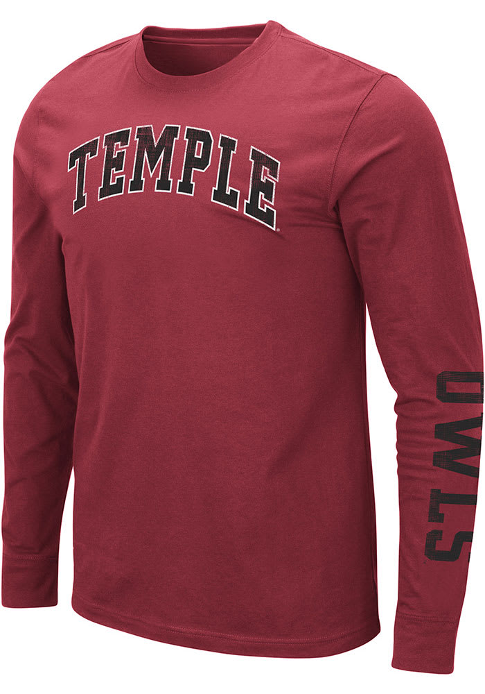 Colosseum Temple Owls Cardinal Barkley Long Sleeve T Shirt