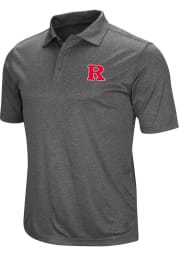 Colosseum Rutgers Scarlet Knights Mens Grey Cut Shot Short Sleeve Polo