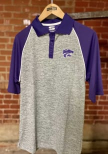 Colosseum K-State Wildcats Mens Grey Rentaswag Short Sleeve Polo