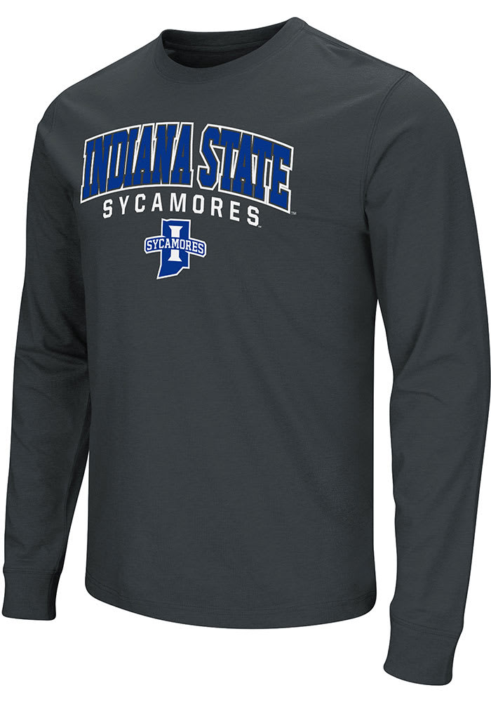 Colosseum Indiana State Sycamores Black Playbook Arch Mascot Long Sleeve T Shirt