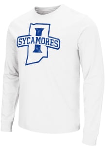Colosseum Indiana State Sycamores White Playbook Distressed Logo Long Sleeve T Shirt
