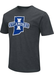 Colosseum Indiana State Sycamores Charcoal Playbook Distressed Logo Short Sleeve T Shirt
