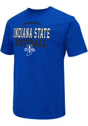 Colosseum Indiana State Sycamores Blue Football Short Sleeve T Shirt