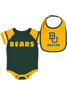 Colosseum Baylor Bears Baby Green Roll Out Set One Piece with Bib