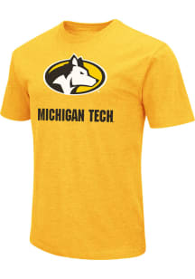 Colosseum Michigan Tech Huskies Gold Name Drop Short Sleeve T Shirt