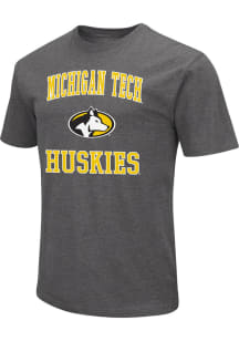 Colosseum Michigan Tech Huskies Charcoal Number One Design Short Sleeve T Shirt