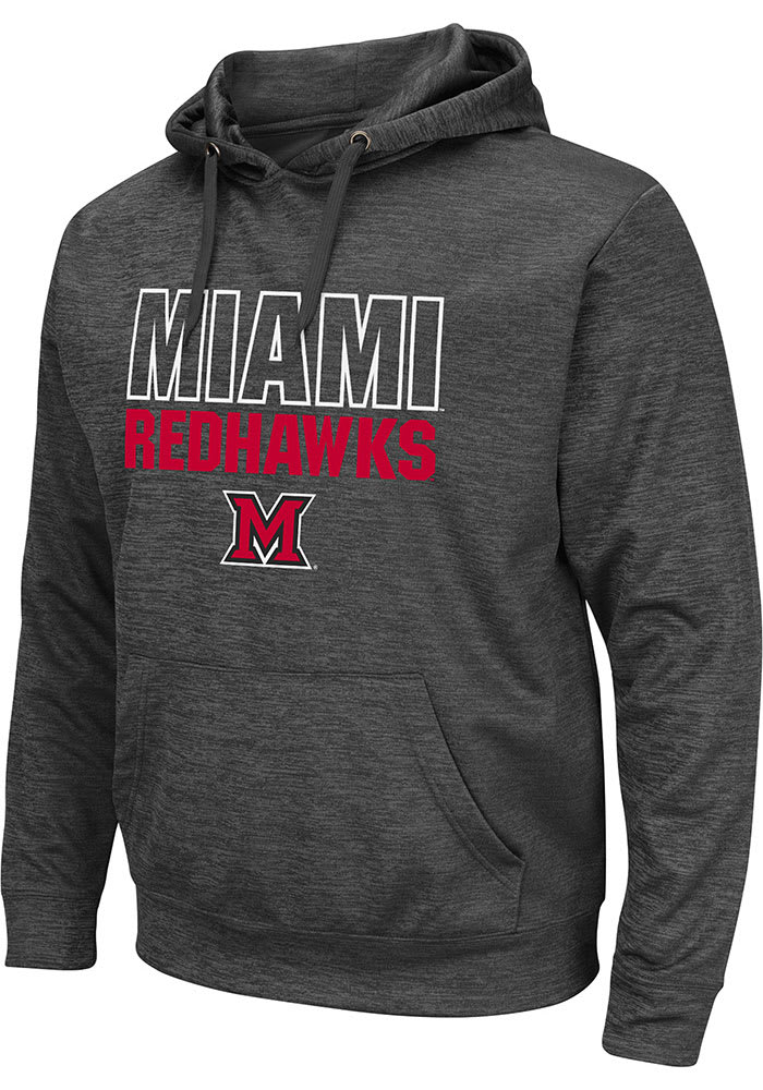 Colosseum Miami RedHawks Mens Charcoal Pace Hood