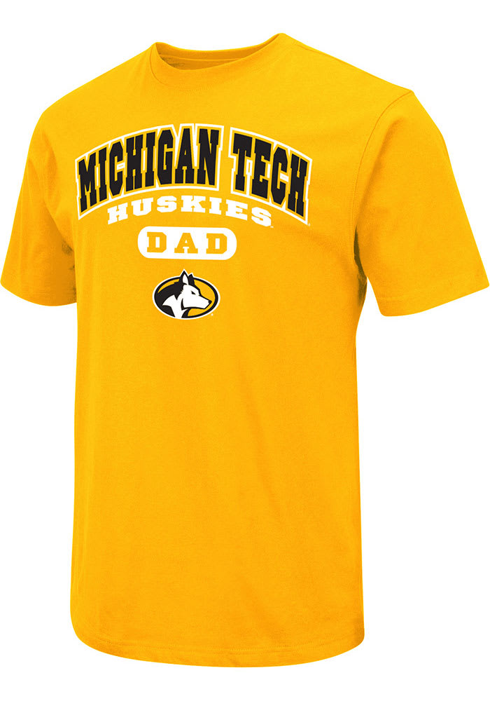 Colosseum Michigan Tech Huskies Gold Pill Dad Short Sleeve T Shirt