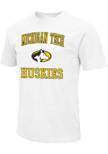 Colosseum Michigan Tech Huskies White Number One Design Short Sleeve T Shirt