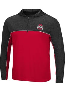 Colosseum Ohio State Buckeyes Mens Red Woodruff Long Sleeve 1/4 Zip Pullover