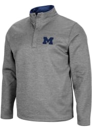 Colosseum Michigan Wolverines Mens Charcoal Roman Long Sleeve 1/4 Zip Pullover