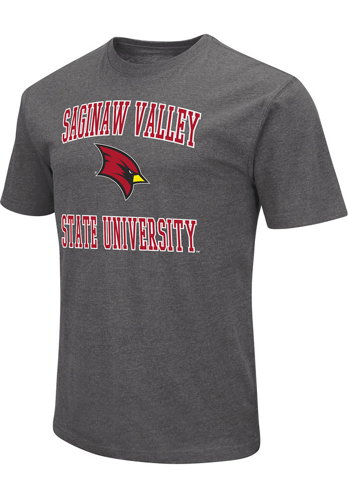 Colosseum Saginaw Valley State Cardinals Charcoal Number One Design Short Sleeve T Shirt