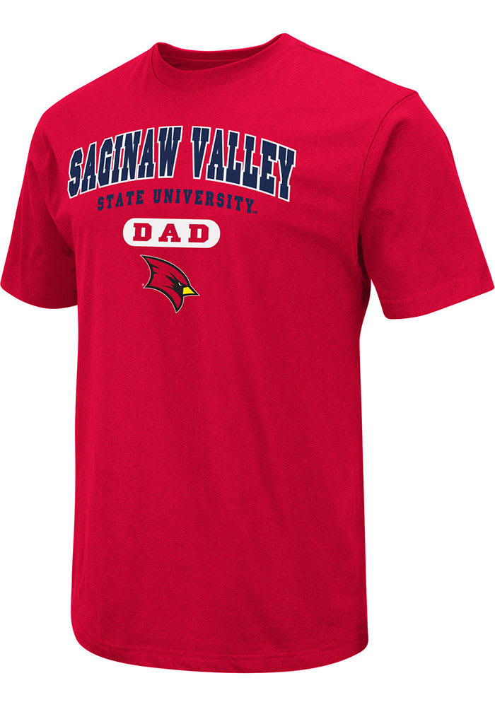 Colosseum Saginaw Valley State Cardinals Red Pill Dad Short Sleeve T Shirt