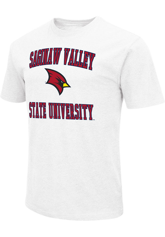 Colosseum Saginaw Valley State Cardinals White Number One Design Short Sleeve T Shirt