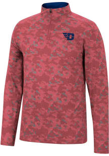 Colosseum Dayton Flyers Mens Red Tivo Camo Long Sleeve 1/4 Zip Pullover