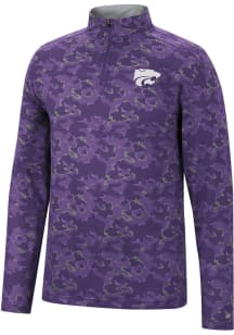 Colosseum K-State Wildcats Mens Purple Tivo Camo Long Sleeve 1/4 Zip Pullover