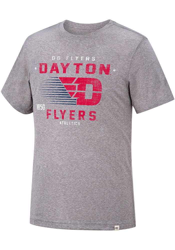 Colosseum Dayton Flyers Grey Les Triblend Short Sleeve Fashion T Shirt