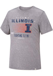 Colosseum Illinois Fighting Illini Grey Les Triblend Short Sleeve Fashion T Shirt
