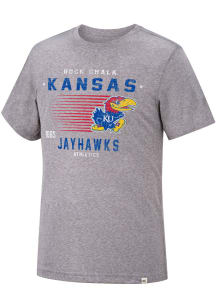 Colosseum Kansas Jayhawks Grey Les Triblend Short Sleeve Fashion T Shirt