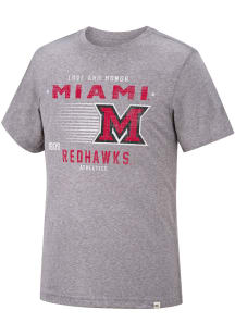 Colosseum Miami RedHawks Grey Les Triblend Short Sleeve Fashion T Shirt