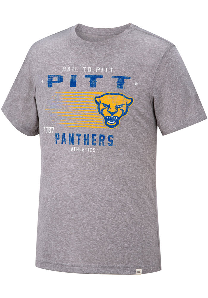 Colosseum Pitt Panthers Grey Les Triblend Short Sleeve Fashion T Shirt