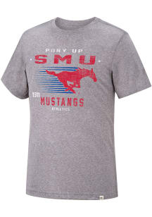 Colosseum SMU Mustangs Grey Les Triblend Short Sleeve Fashion T Shirt