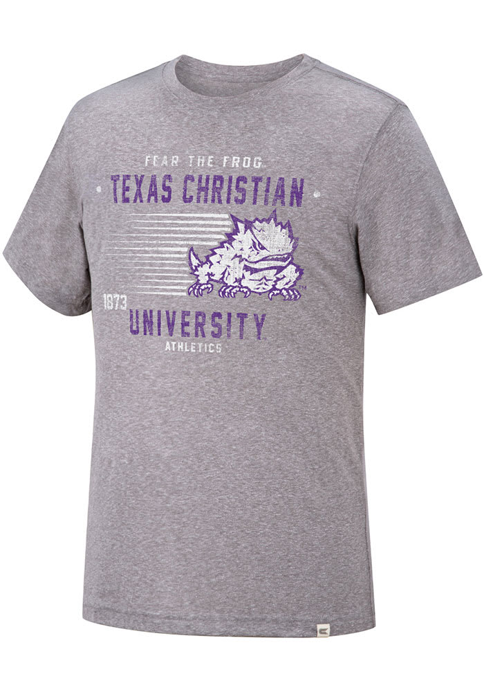 Colosseum TCU Horned Frogs Grey Les Triblend Short Sleeve Fashion T Shirt