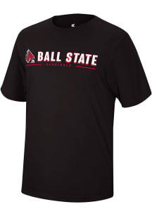Colosseum Ball State Cardinals Black Four Leaf Short Sleeve T Shirt