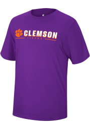 Colosseum Clemson Tigers Purple Four Leaf Short Sleeve T Shirt