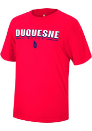 Colosseum Duquesne Dukes Red Four Leaf Short Sleeve T Shirt