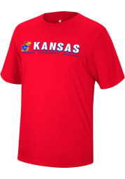 Colosseum Kansas Jayhawks Red Four Leaf Short Sleeve T Shirt