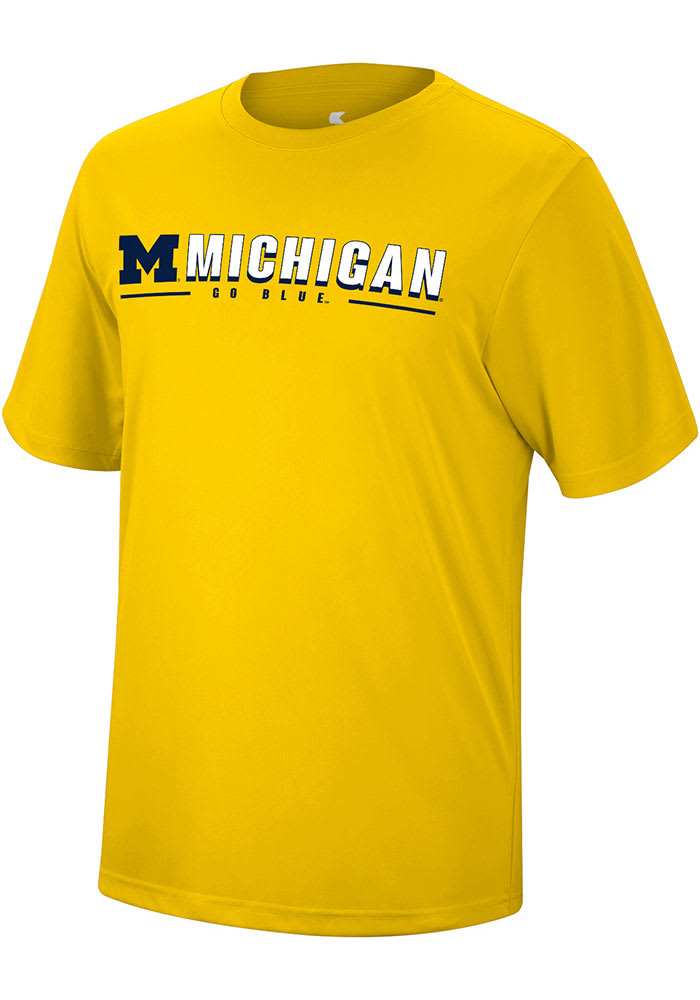 Colosseum Michigan Wolverines Yellow Four Leaf Short Sleeve T Shirt