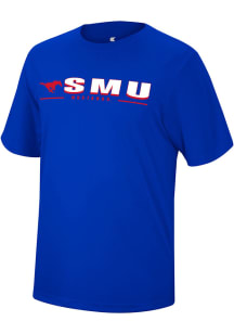 Colosseum SMU Mustangs Blue Four Leaf Short Sleeve T Shirt