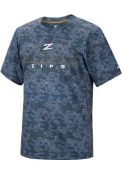Colosseum Akron Zips Navy Blue Pyrotechnics Camo Short Sleeve T Shirt