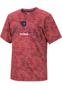 Colosseum Dayton Flyers Red Pyrotechnics Camo Short Sleeve T Shirt