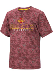 Colosseum Iowa State Cyclones Cardinal Pyrotechnics Camo Short Sleeve T Shirt