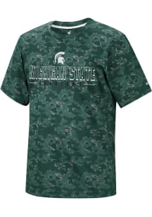 Colosseum Michigan State Spartans Green Pyrotechnics Camo Short Sleeve T Shirt