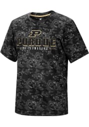 Colosseum Purdue Boilermakers Black Pyrotechnics Camo Short Sleeve T Shirt