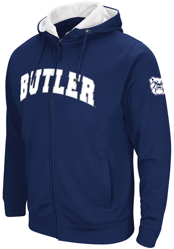Colosseum Butler Bulldogs Mens Navy Blue Henry Fleece Long Sleeve Full Zip Jacket