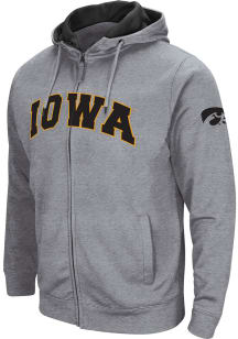 Colosseum Iowa Hawkeyes Mens Grey Henry Fleece Long Sleeve Full Zip Jacket