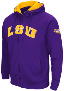 Colosseum LSU Tigers Mens Purple Henry Fleece Long Sleeve Full Zip Jacket