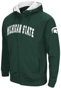 Colosseum Michigan State Spartans Mens Green Henry Fleece Long Sleeve Full Zip Jacket