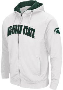 Colosseum Michigan State Spartans Mens White Henry Fleece Long Sleeve Full Zip Jacket