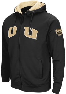 Colosseum Oakland University Golden Grizzlies Mens Black Henry Fleece Long Sleeve Full Zip Jacke..