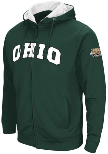 Colosseum Ohio Bobcats Mens Green Henry Fleece Long Sleeve Full Zip Jacket